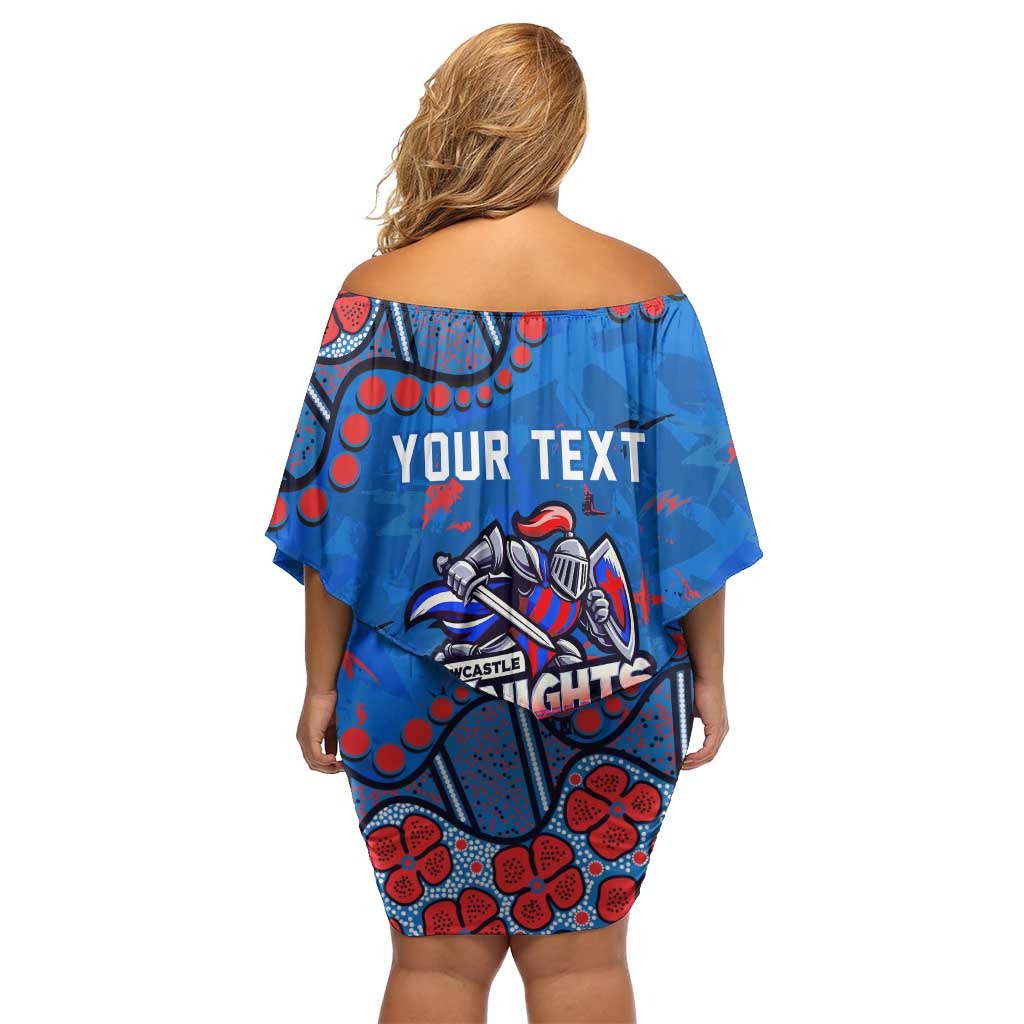Personalized New Zealand Warriors Off Shoulder Short Dress Aboriginal Pattern with Graffiti Style Design