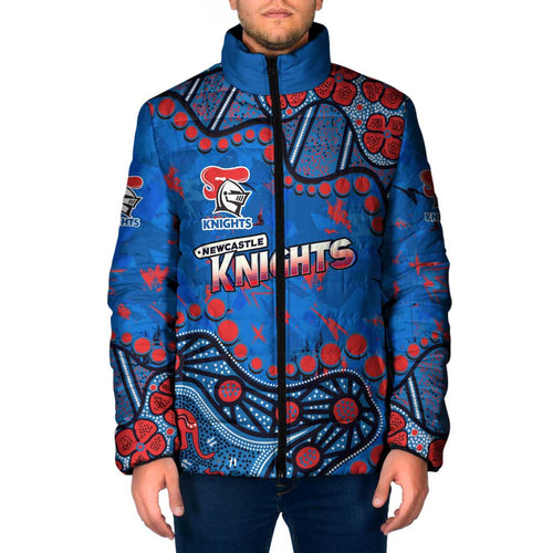 Personalized New Zealand Warriors Padded Jacket Aboriginal Pattern with Graffiti Style Design