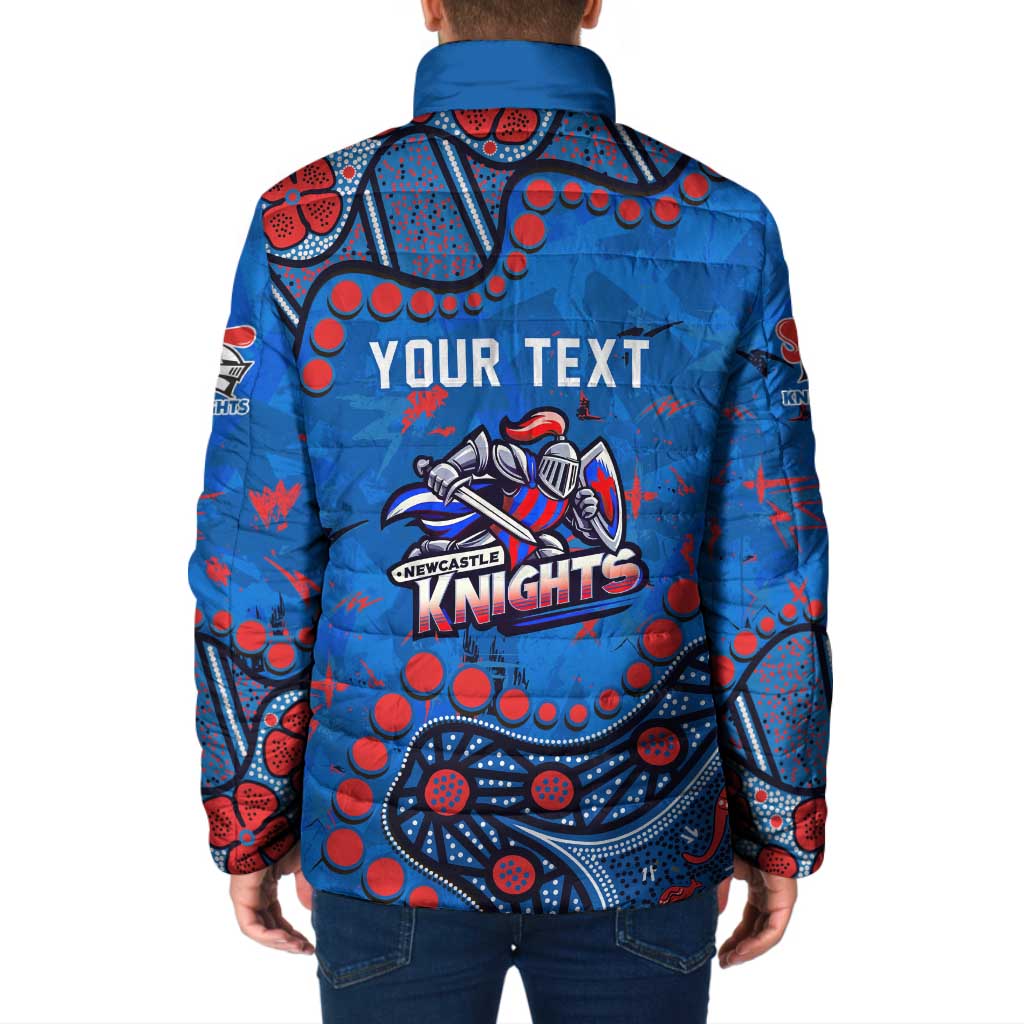 Personalized New Zealand Warriors Padded Jacket Aboriginal Pattern with Graffiti Style Design