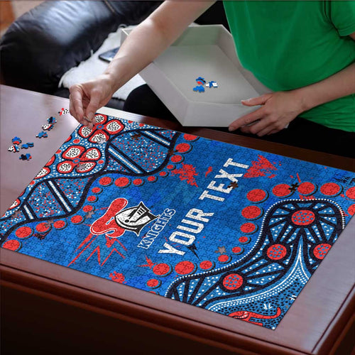 Personalized New Zealand Warriors Puzzle Aboriginal Pattern with Graffiti Style Design