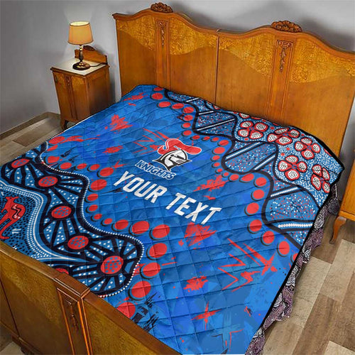 Personalized New Zealand Warriors Quilt Aboriginal Pattern with Graffiti Style Design