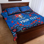 Personalized New Zealand Warriors Quilt Bed Set Aboriginal Pattern with Graffiti Style Design