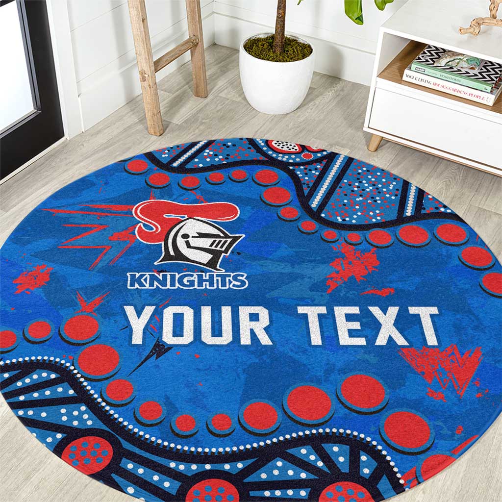 Personalized New Zealand Warriors Round Carpet Aboriginal Pattern with Graffiti Style Design