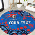 Personalized New Zealand Warriors Round Carpet Aboriginal Pattern with Graffiti Style Design