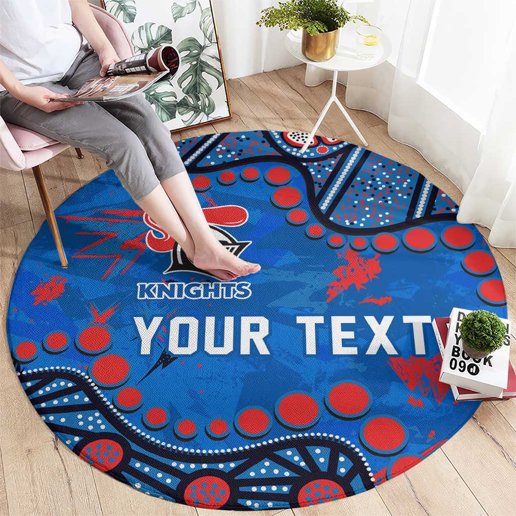 Personalized New Zealand Warriors Round Carpet Aboriginal Pattern with Graffiti Style Design