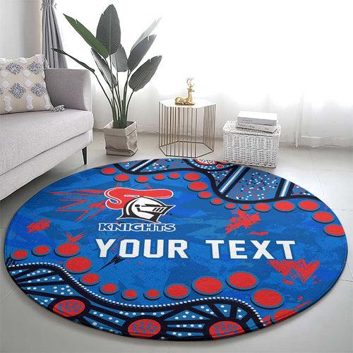 Personalized New Zealand Warriors Round Carpet Aboriginal Pattern with Graffiti Style Design