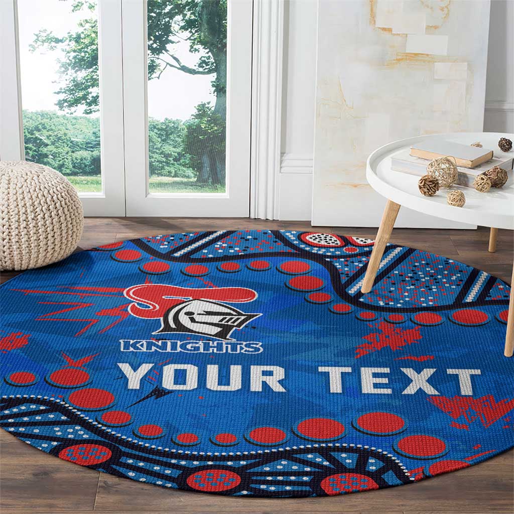 Personalized New Zealand Warriors Round Carpet Aboriginal Pattern with Graffiti Style Design