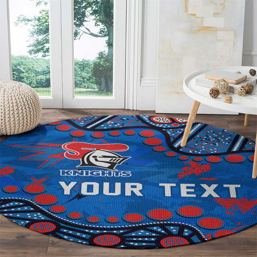Personalized New Zealand Warriors Round Carpet Aboriginal Pattern with Graffiti Style Design