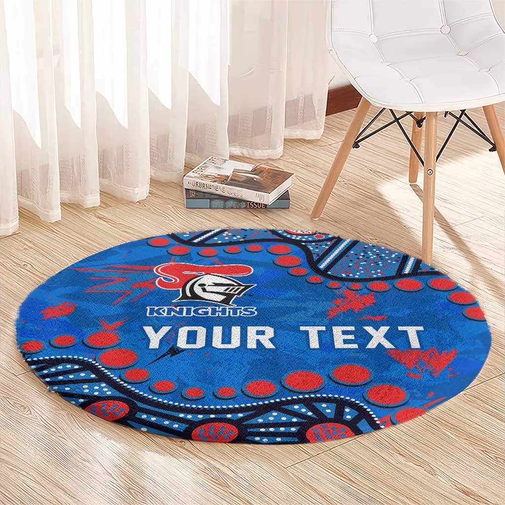 Personalized New Zealand Warriors Round Carpet Aboriginal Pattern with Graffiti Style Design
