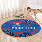 Personalized New Zealand Warriors Round Carpet Aboriginal Pattern with Graffiti Style Design