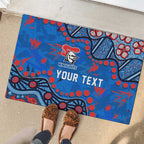 Personalized New Zealand Warriors Rubber Doormat Aboriginal Pattern with Graffiti Style Design