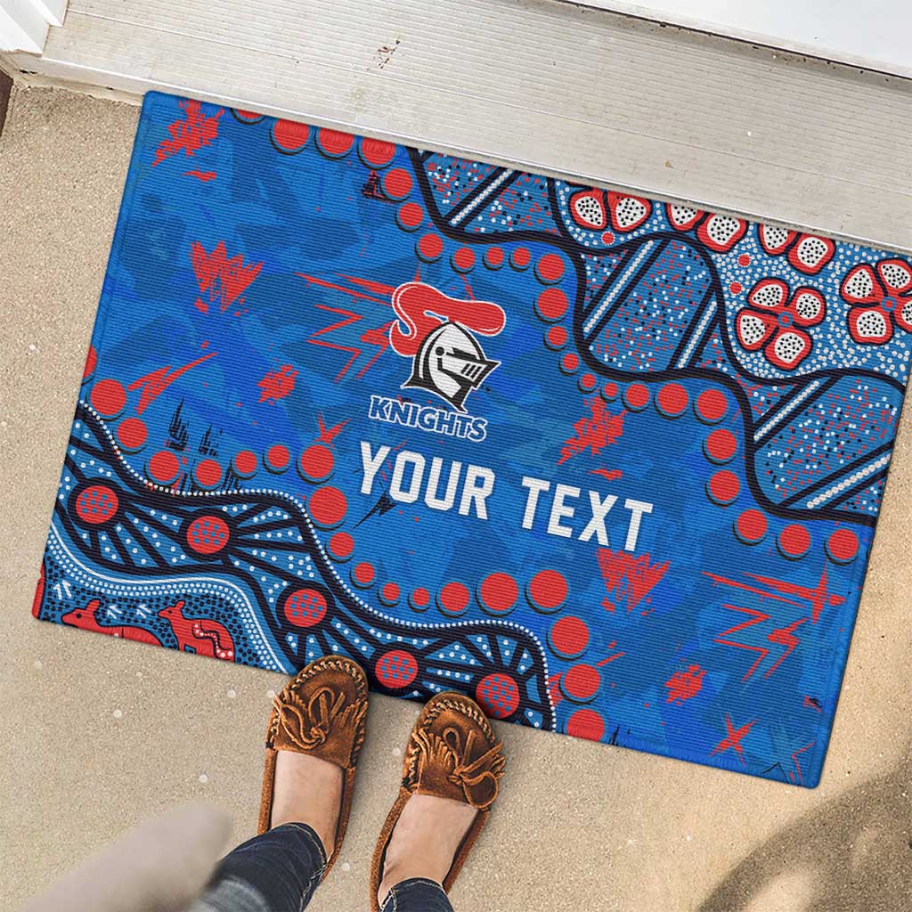 Personalized New Zealand Warriors Rubber Doormat Aboriginal Pattern with Graffiti Style Design