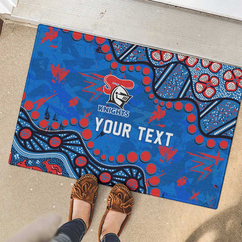 Personalized New Zealand Warriors Rubber Doormat Aboriginal Pattern with Graffiti Style Design
