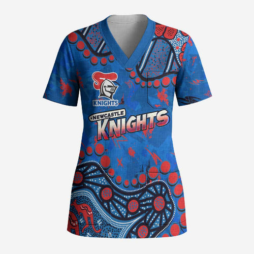 Personalized New Zealand Warriors Scrub Top Aboriginal Pattern with Graffiti Style Design