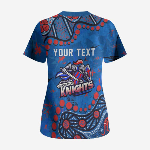 Personalized New Zealand Warriors Scrub Top Aboriginal Pattern with Graffiti Style Design