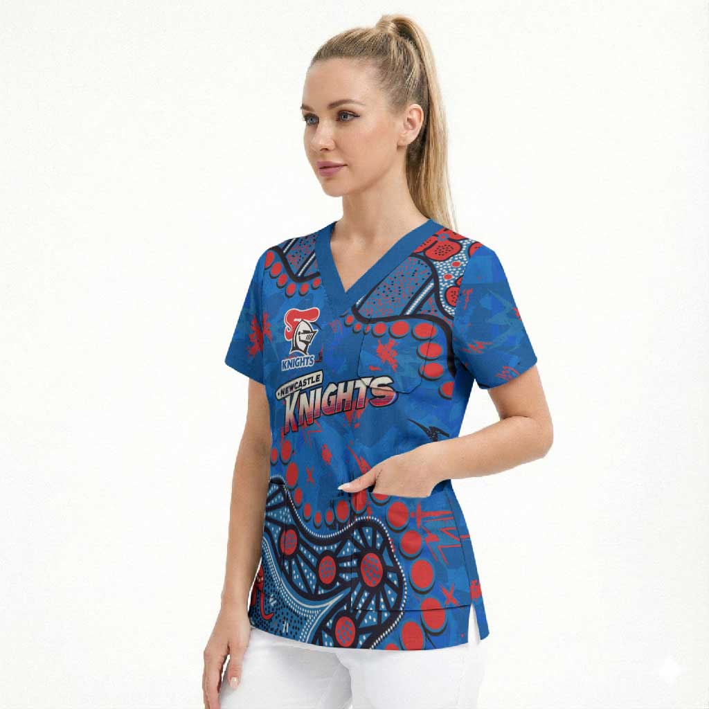 Personalized New Zealand Warriors Scrub Top Aboriginal Pattern with Graffiti Style Design