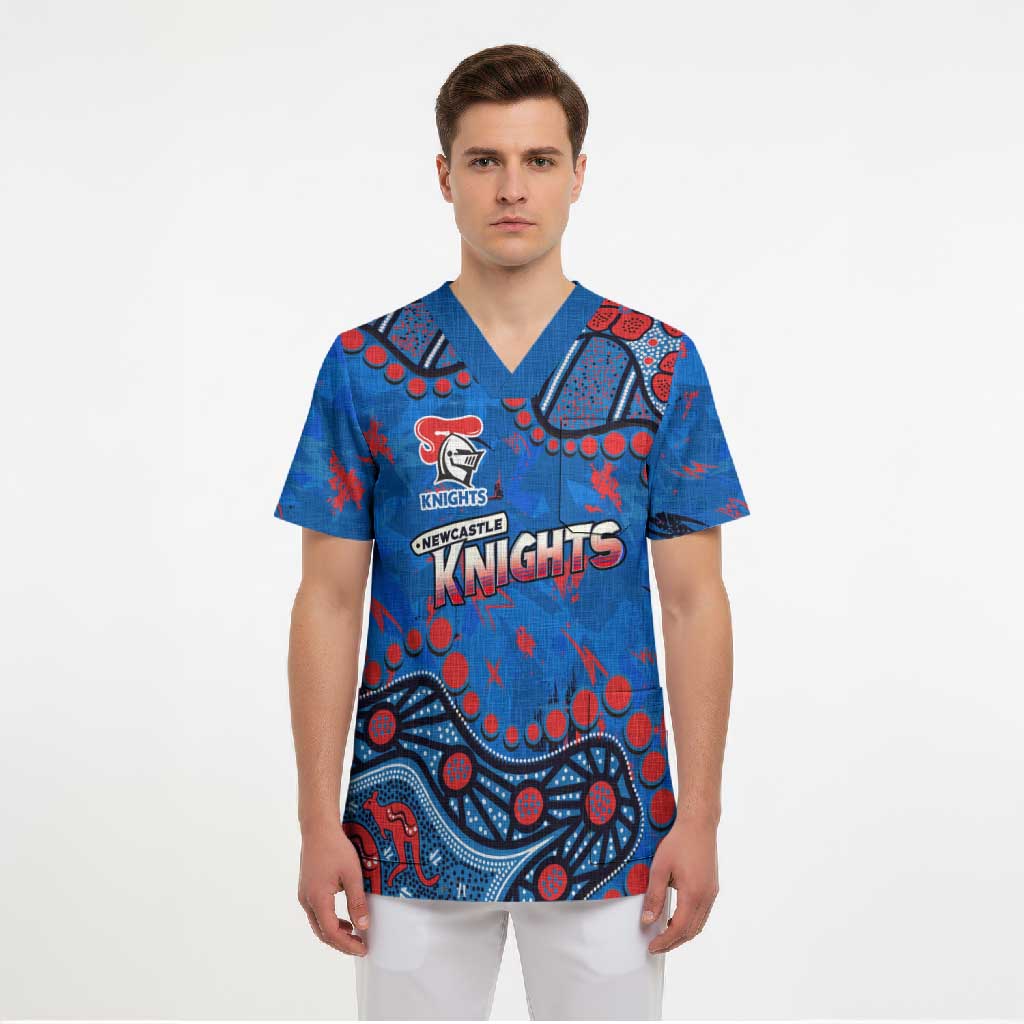 Personalized New Zealand Warriors Scrub Top Aboriginal Pattern with Graffiti Style Design