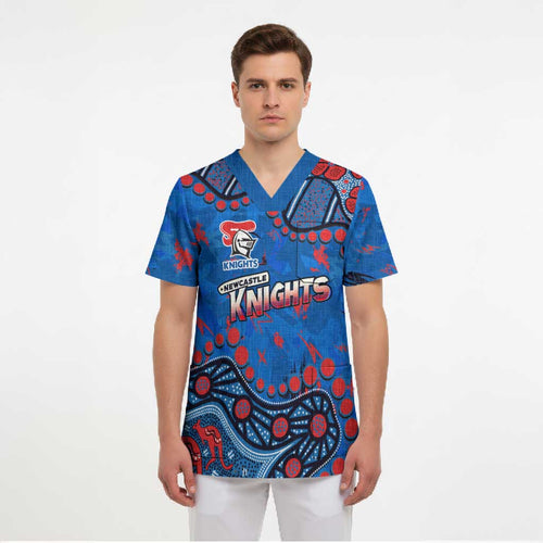 Personalized New Zealand Warriors Scrub Top Aboriginal Pattern with Graffiti Style Design