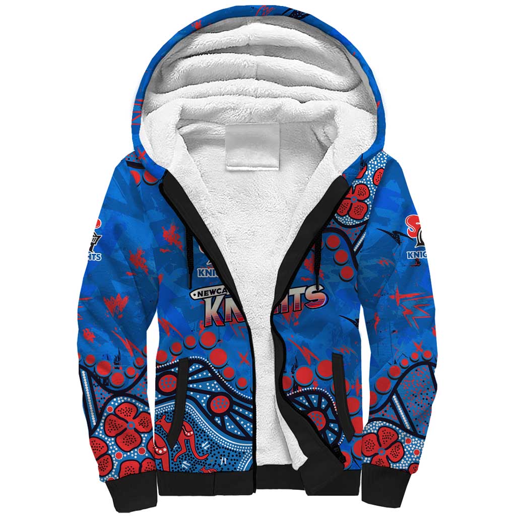 Personalized New Zealand Warriors Sherpa Hoodie Aboriginal Pattern with Graffiti Style Design