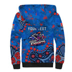 Personalized New Zealand Warriors Sherpa Hoodie Aboriginal Pattern with Graffiti Style Design