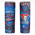 Personalized New Zealand Warriors Skinny Tumbler Aboriginal Pattern with Graffiti Style Design