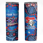 Personalized New Zealand Warriors Skinny Tumbler Aboriginal Pattern with Graffiti Style Design