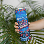 Personalized New Zealand Warriors Skinny Tumbler Aboriginal Pattern with Graffiti Style Design