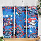 Personalized New Zealand Warriors Skinny Tumbler Aboriginal Pattern with Graffiti Style Design