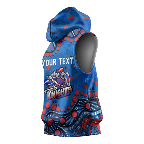 Personalized New Zealand Warriors Sleeveless Hoodie Aboriginal Pattern with Graffiti Style Design