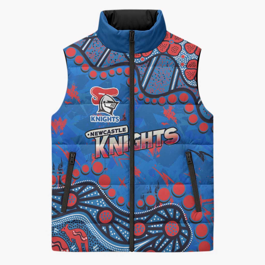 Personalized New Zealand Warriors Sleeveless Puffer Jacket Aboriginal Pattern with Graffiti Style Design