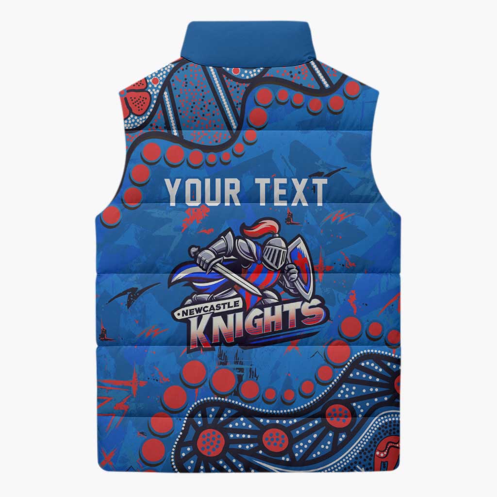 Personalized New Zealand Warriors Sleeveless Puffer Jacket Aboriginal Pattern with Graffiti Style Design