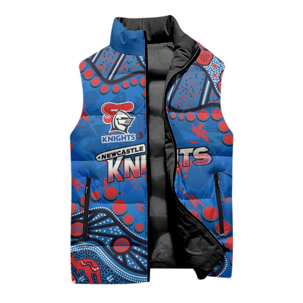 Personalized New Zealand Warriors Sleeveless Puffer Jacket Aboriginal Pattern with Graffiti Style Design