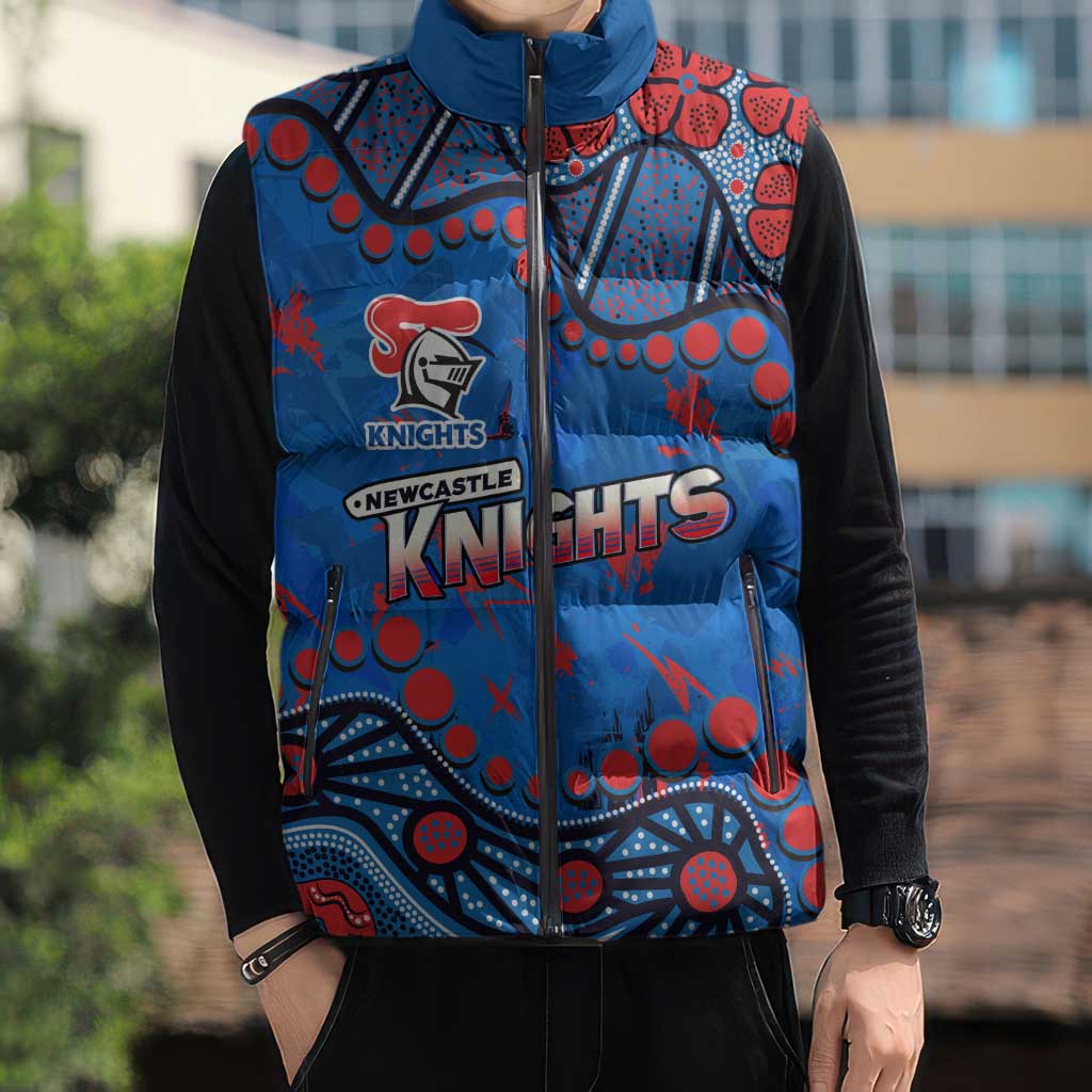 Personalized New Zealand Warriors Sleeveless Puffer Jacket Aboriginal Pattern with Graffiti Style Design
