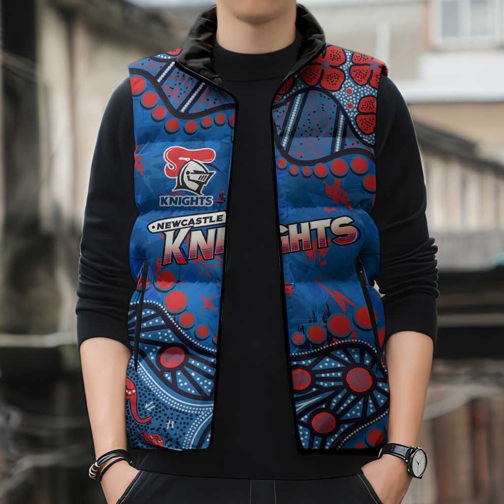 Personalized New Zealand Warriors Sleeveless Puffer Jacket Aboriginal Pattern with Graffiti Style Design