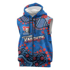 Personalized New Zealand Warriors Sleeveless Zip Hoodie Aboriginal Pattern with Graffiti Style Design