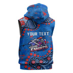 Personalized New Zealand Warriors Sleeveless Zip Hoodie Aboriginal Pattern with Graffiti Style Design