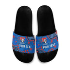 Personalized New Zealand Warriors Slide Sandals Aboriginal Pattern with Graffiti Style Design