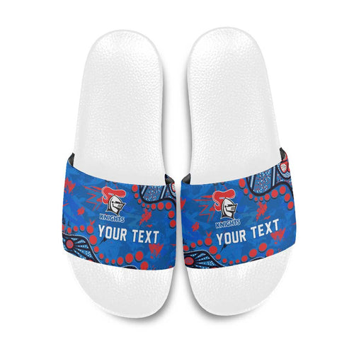 Personalized New Zealand Warriors Slide Sandals Aboriginal Pattern with Graffiti Style Design