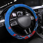 New Zealand Warriors Steering Wheel Cover Aboriginal Pattern with Graffiti Style Design