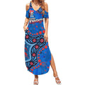 Personalized New Zealand Warriors Summer Maxi Dress Aboriginal Pattern with Graffiti Style Design