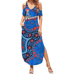 Personalized New Zealand Warriors Summer Maxi Dress Aboriginal Pattern with Graffiti Style Design