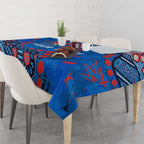 Personalized New Zealand Warriors Tablecloth Aboriginal Pattern with Graffiti Style Design