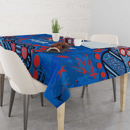 Personalized New Zealand Warriors Tablecloth Aboriginal Pattern with Graffiti Style Design