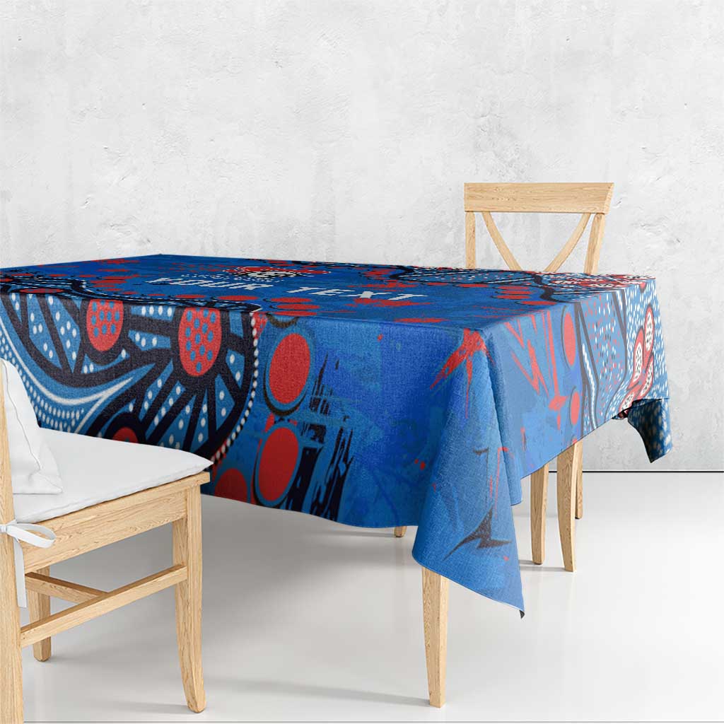 Personalized New Zealand Warriors Tablecloth Aboriginal Pattern with Graffiti Style Design