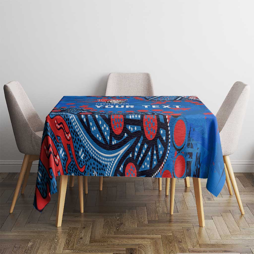 Personalized New Zealand Warriors Tablecloth Aboriginal Pattern with Graffiti Style Design