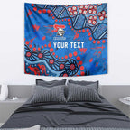 Personalized New Zealand Warriors Tapestry Aboriginal Pattern with Graffiti Style Design