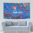 Personalized New Zealand Warriors Tapestry Aboriginal Pattern with Graffiti Style Design