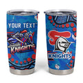 Personalized New Zealand Warriors Tumbler Cup Aboriginal Pattern with Graffiti Style Design