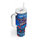 Personalized New Zealand Warriors Tumbler With Handle Aboriginal Pattern with Graffiti Style Design