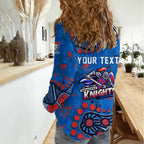 Personalized New Zealand Warriors Women Casual Shirt Aboriginal Pattern with Graffiti Style Design